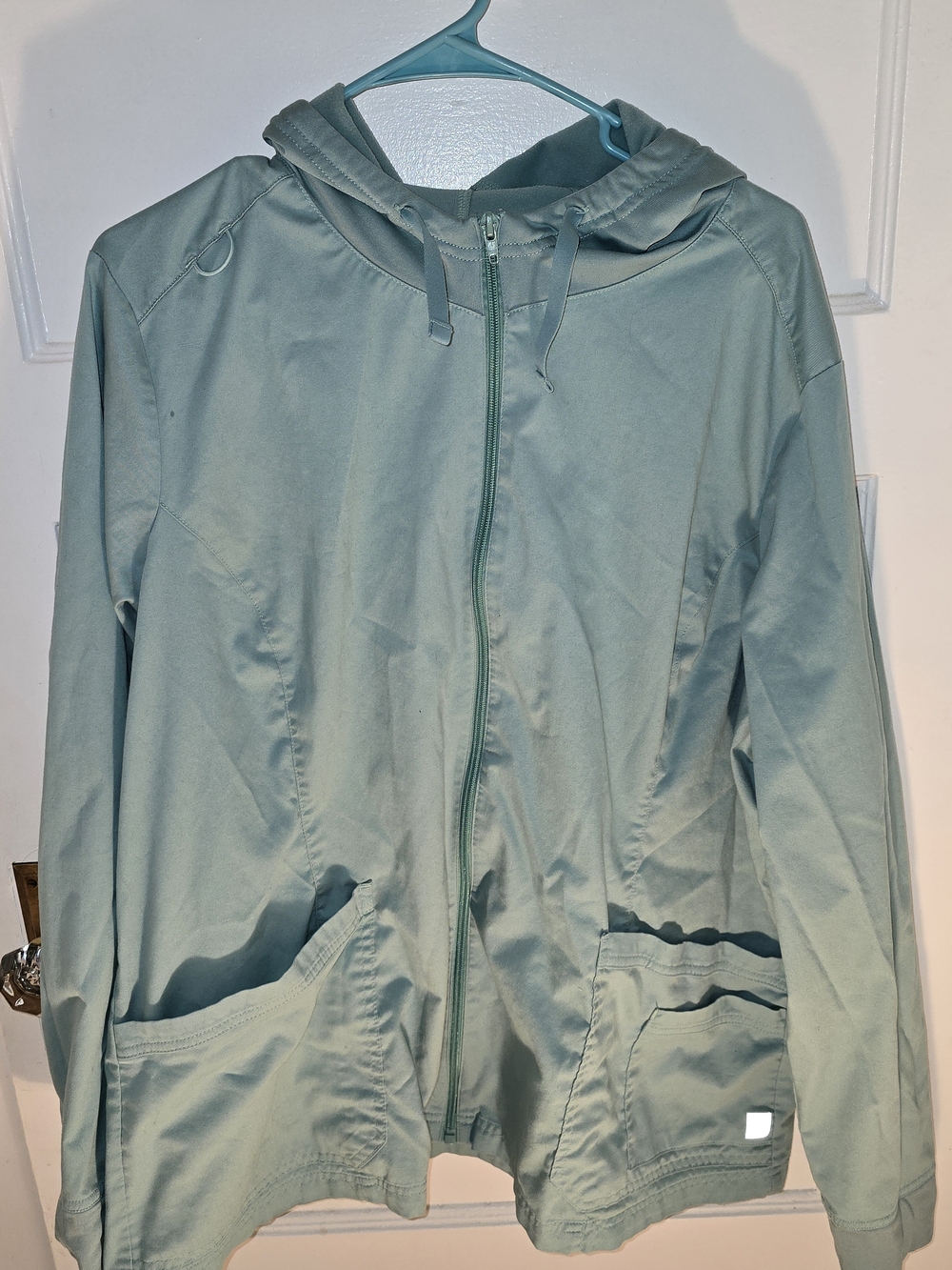 ButterSoft Mint Green Hooded Zip Up Scrub Jacket